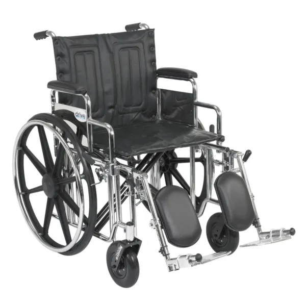 Bariatric Sentra Extra-Heavy-Duty Wheelchair, 20", Front Rigging Elevating Leg Rest