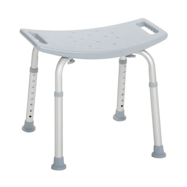Deluxe Aluminum Shower Bench without Back, Gray