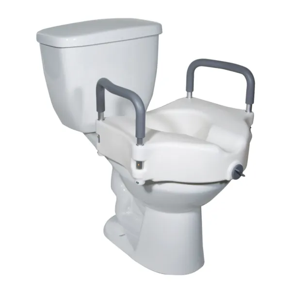 2-in-1 Locking Raised Toilet Seat with Tool-free Removable Arms, Bulk pack