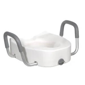 Premium Plastic, Raised, Elongated Toilet Seat with Lock
