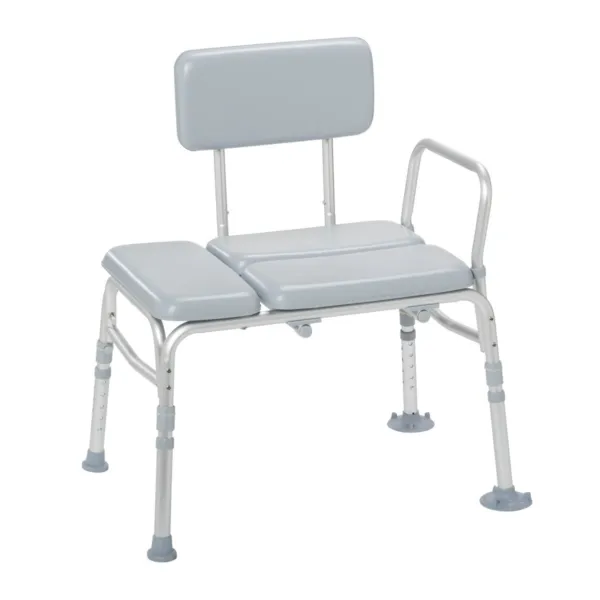Padded Transfer Bench, Knocked Down, Tool-free Assembly Back,Legs and Arms