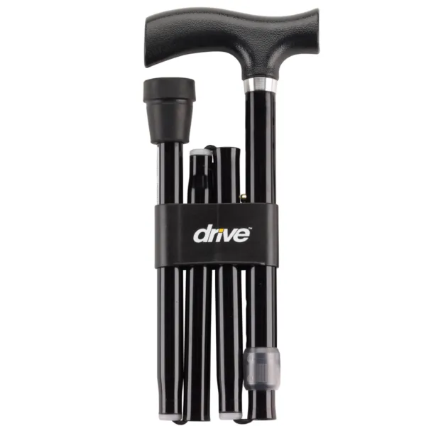 Bariatric Aluminum Folding Cane, Height Adjustable, Black