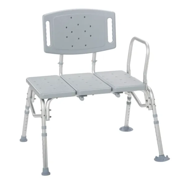 Bariatric Transfer Bench, Knocked Down, Tool-free Removable Back and Arm