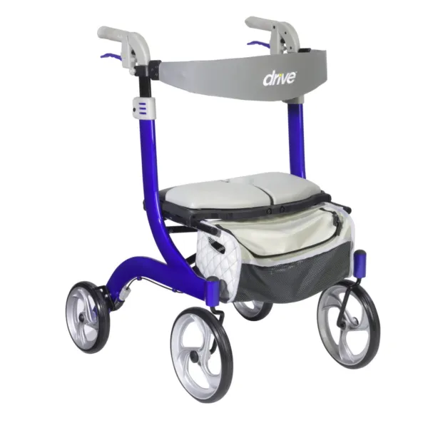 Nitro® DLX Rollator, Blue, Nitro, Firm Foam Seat, Blue Frame