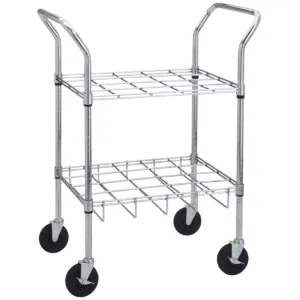 Chrome Oxygen Cylinder Cart