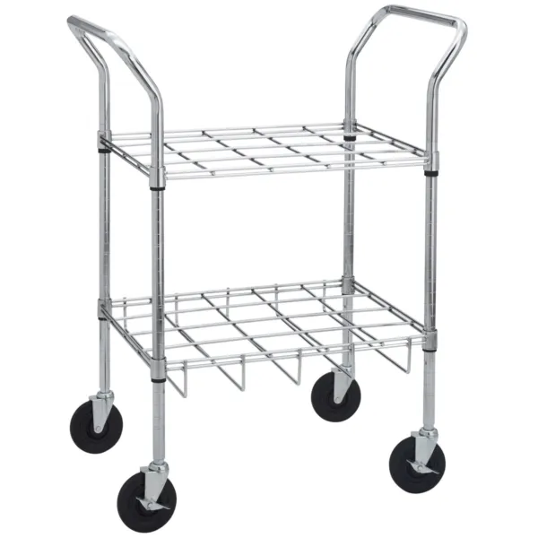 Chrome Oxygen Cylinder Cart, For Use With 12 C, D, E or M9 Cylinders