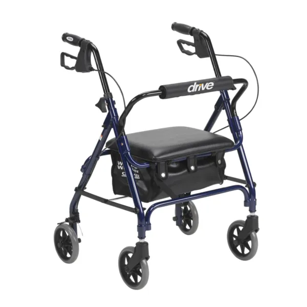 Aluminum Junior Rollator, 6" Casters, Blue