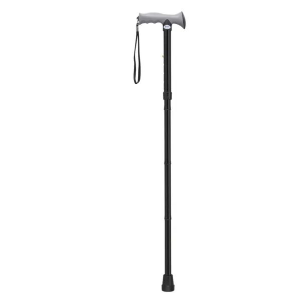 Aluminum Folding Canes with Gel Grip, Height Adjustable, Black