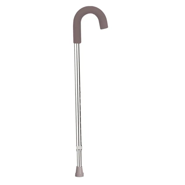 Round-Handle Canes with Foam Grip, Silver