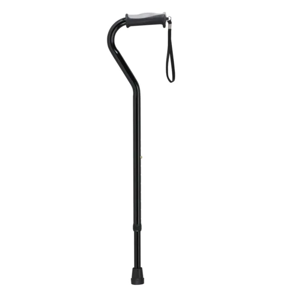 Gel Grip, Aluminum Offset Canes, Height Adjustable, Black