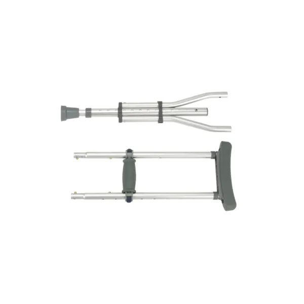 Universal Aluminum Crutch with Accessories, Knocked Down