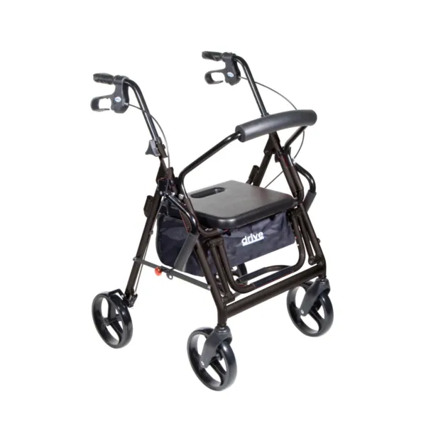 Duet Rollator/Transport Chair, 8" Casters, Black