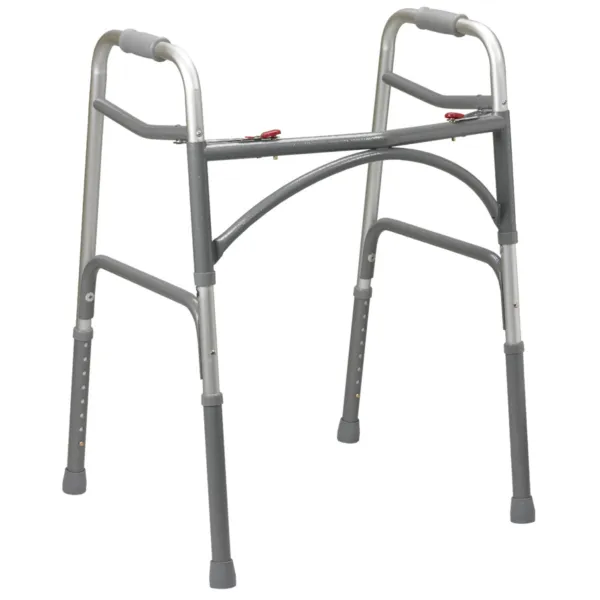 Bariatric Aluminum Folding Walker- Two Button, Without Wheels