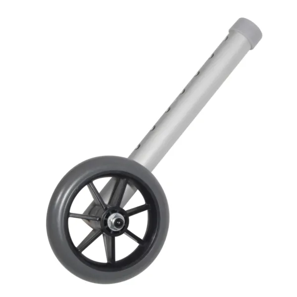 Universal 5" Walker Wheels, Silver tubing, gray tire and silencer, 5" Wheels